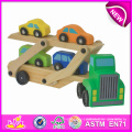 Porte-voiture en bois pour enfants, jouet de sécurité en bois miniature Mini-voiture pour enfants, jouet de voiture en bois mignon pour bébé W04A082